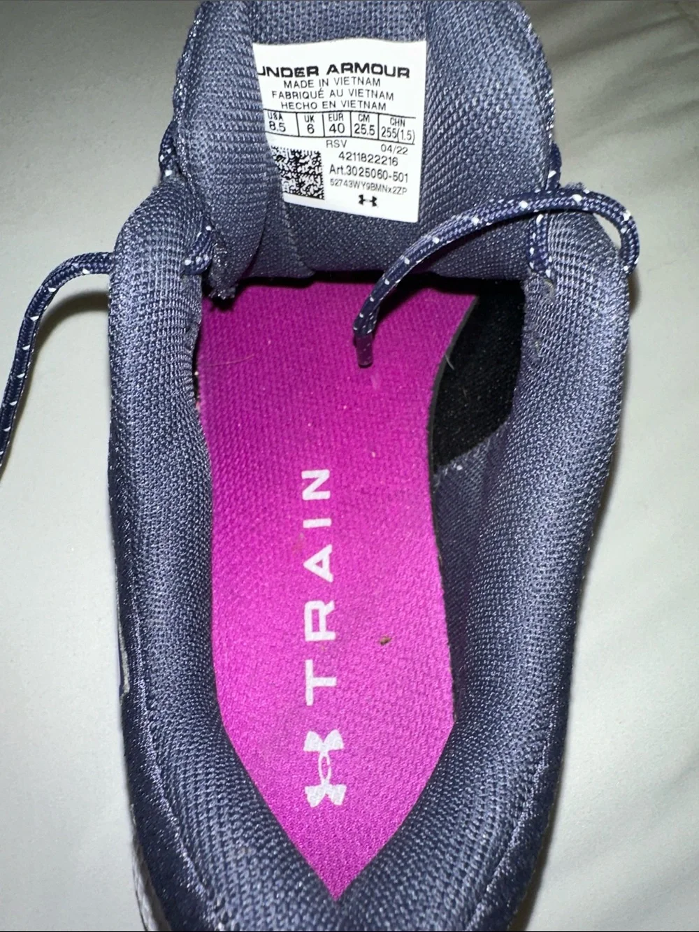 Under Armour Women’s Navy and Purple Running Trainer